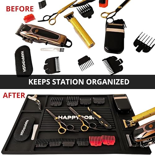 Miniatura 4 de Tapete magnético de peluquería, alfombrillas de peluquería para recortadoras, almohadilla de peluquería para estación, mesa mate, organizador de