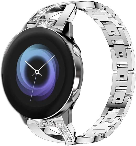 YOFUNTLE compatible con Samsung Galaxy Watch Active 2/Active Bands, 20 mm,  joyería de metal, correa de repuesto para Galaxy Watch Active/Active 2/Galaxy  Watch 42 mm (plata) : Amazon.com.mx: Electrónicos