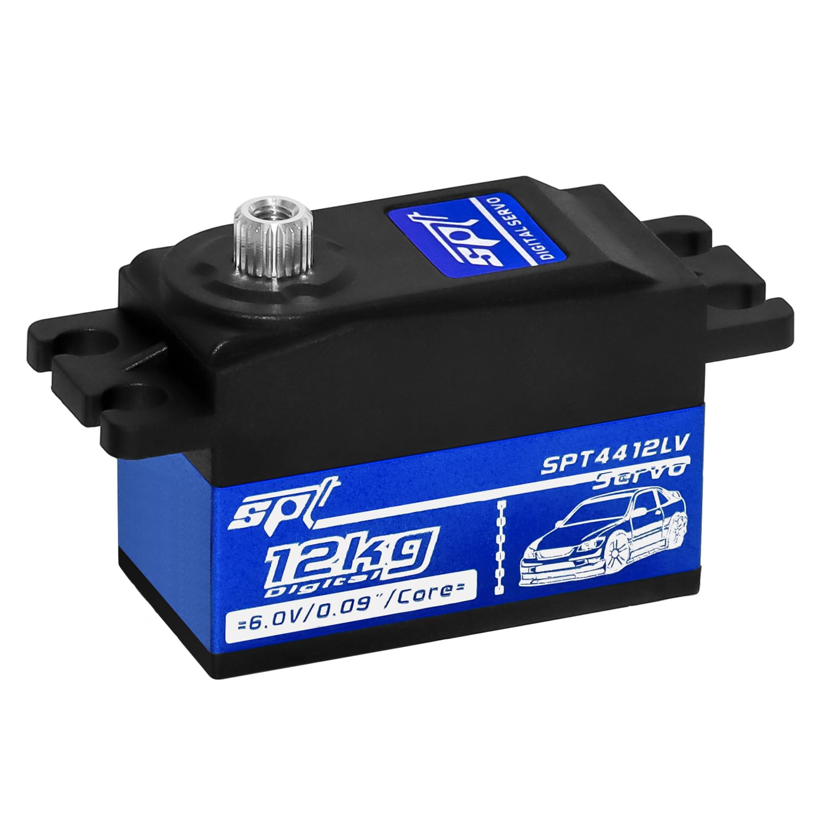 12kg Low Profile Servo RC Digital Servo High Torque Full Metal Gear & Steering Servo Arm for 1/10 RC Car Tamiya Kyosho On-Road Touring Drift Car