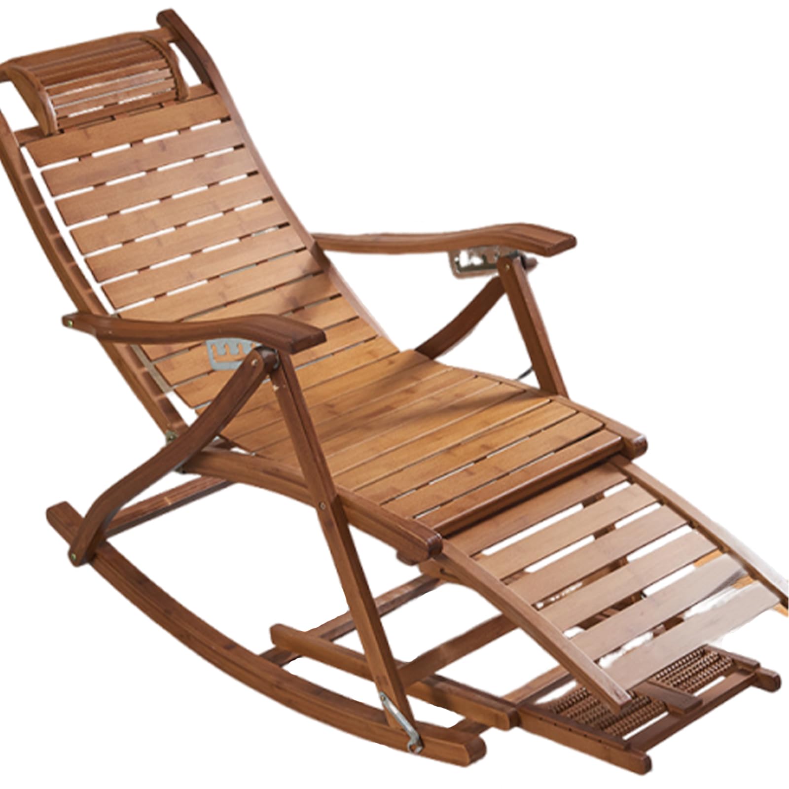 Fauteuil à bascule en bambou pliable pour vos moments de détente sur le balcon