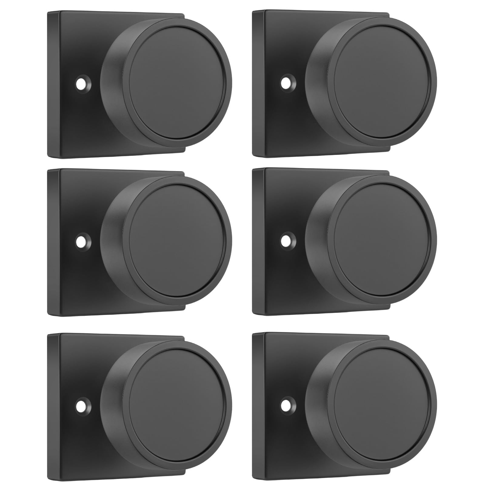 Goldenwarm Black Door Knobs Dummy, No-Turning - 6 Pieces