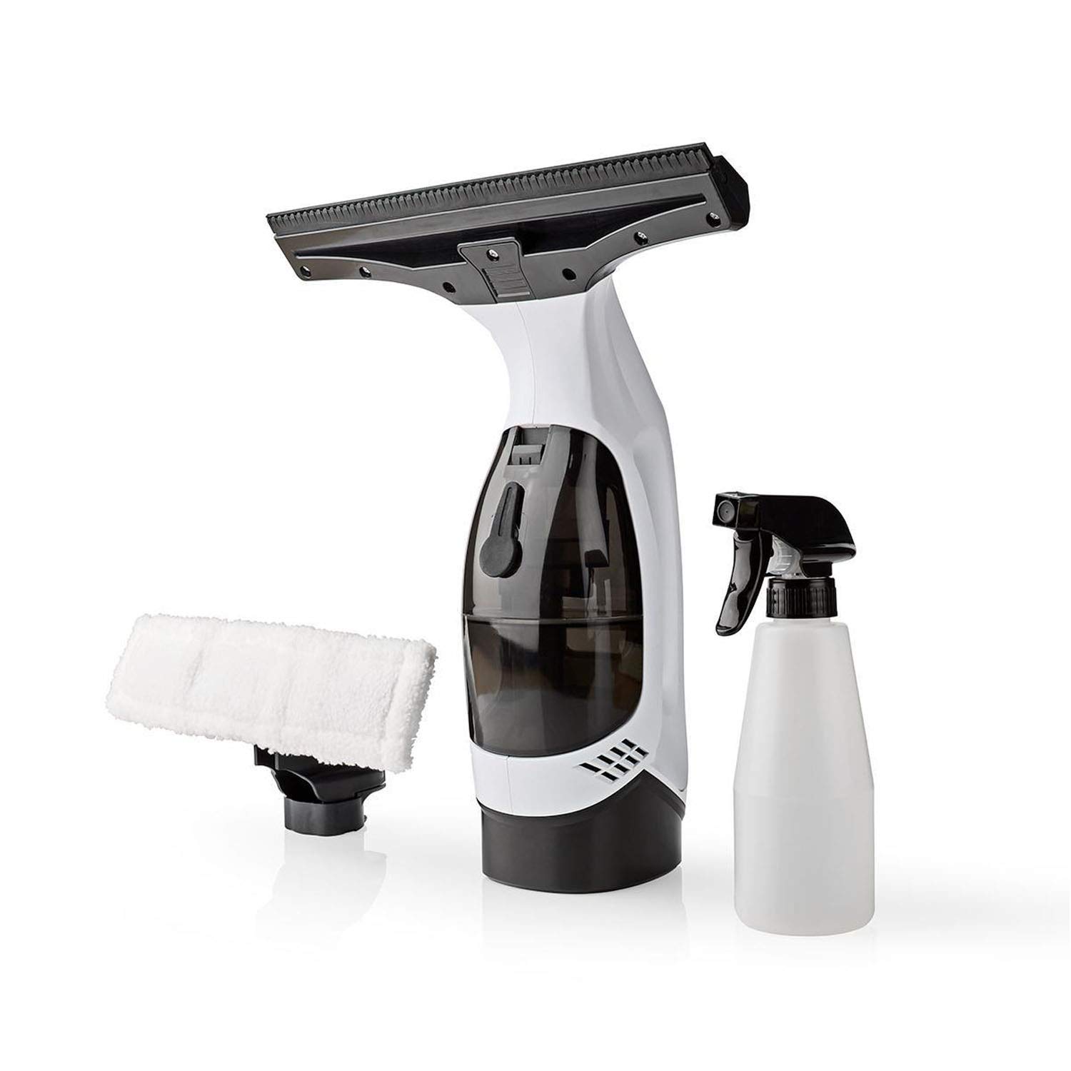 Ex-Pro20W Cordless Window Vacuum Cleaner with 150ml Water Tank, Spray Bottle & Microfibre Wiper, for Windows, Mirrors, Tiles, Shower Screens, Cars, and More - White