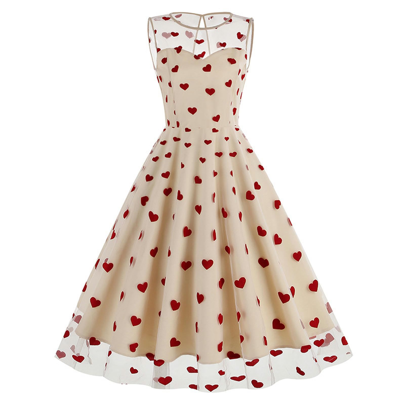 Robe rétro européenne et américaine à col Rond sans Manches pour la Saint-Valentin en Maille brodée de Cerises-Noir Cerise-M
