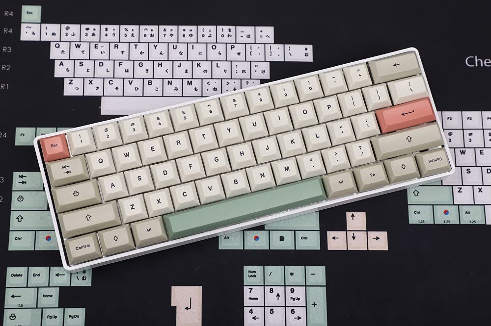 YMDK 61 64 68 DSA Profile 9009 Dye Sub ANSI ISO AZERTY QWERTZ Espagne UK Français Allemand Italien Keyset PBT Keycap pour clavier MX (ensemble ISO français)