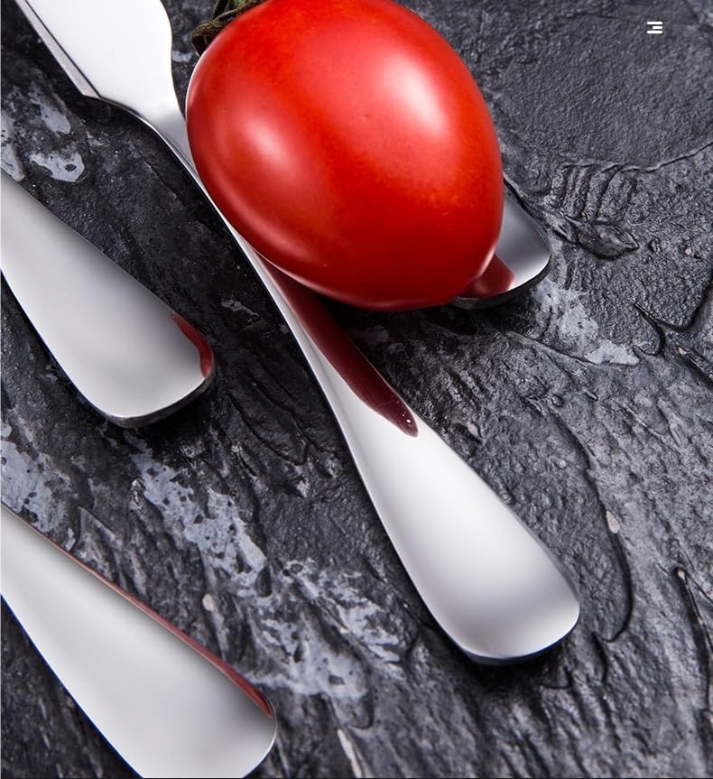 ONUIFIKE Silverware Set, 1/4/6/8/10 Pieces Stainless Steel Butter Knife Jam Butter Knife Tableware Butter Knife Baking Tools, Home Cutlery Flatware Set (Color : Silver, Size : 1Pc)