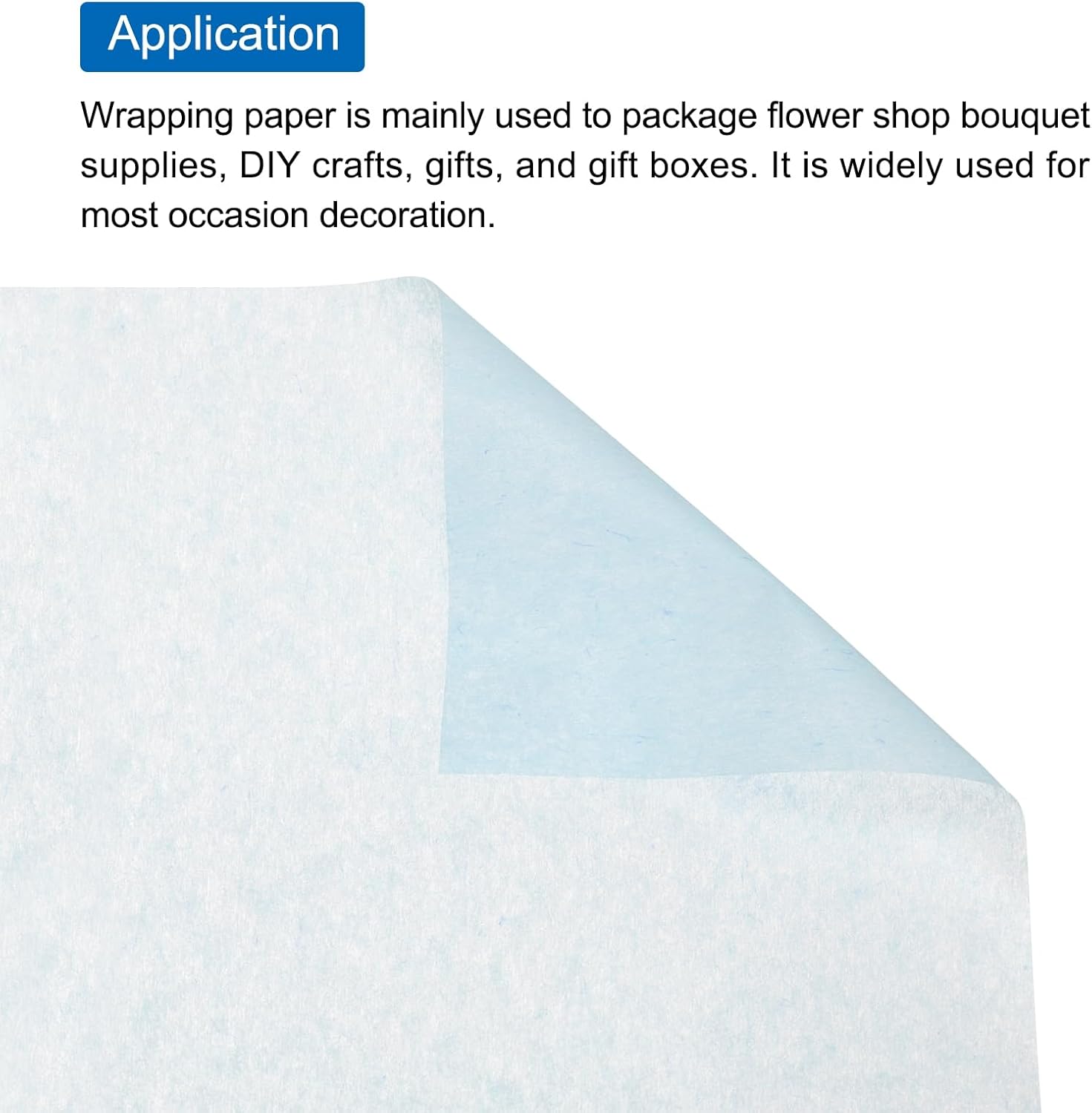 MECCANIXITY Tissue Gift Wrapping Paper Tissue Paper Sky Blue 19.69x27.56 Inch for Florist Bouquet Supplies, DIY Crafts Decoration, Gift/Gift Box Packaging Pack of 40
