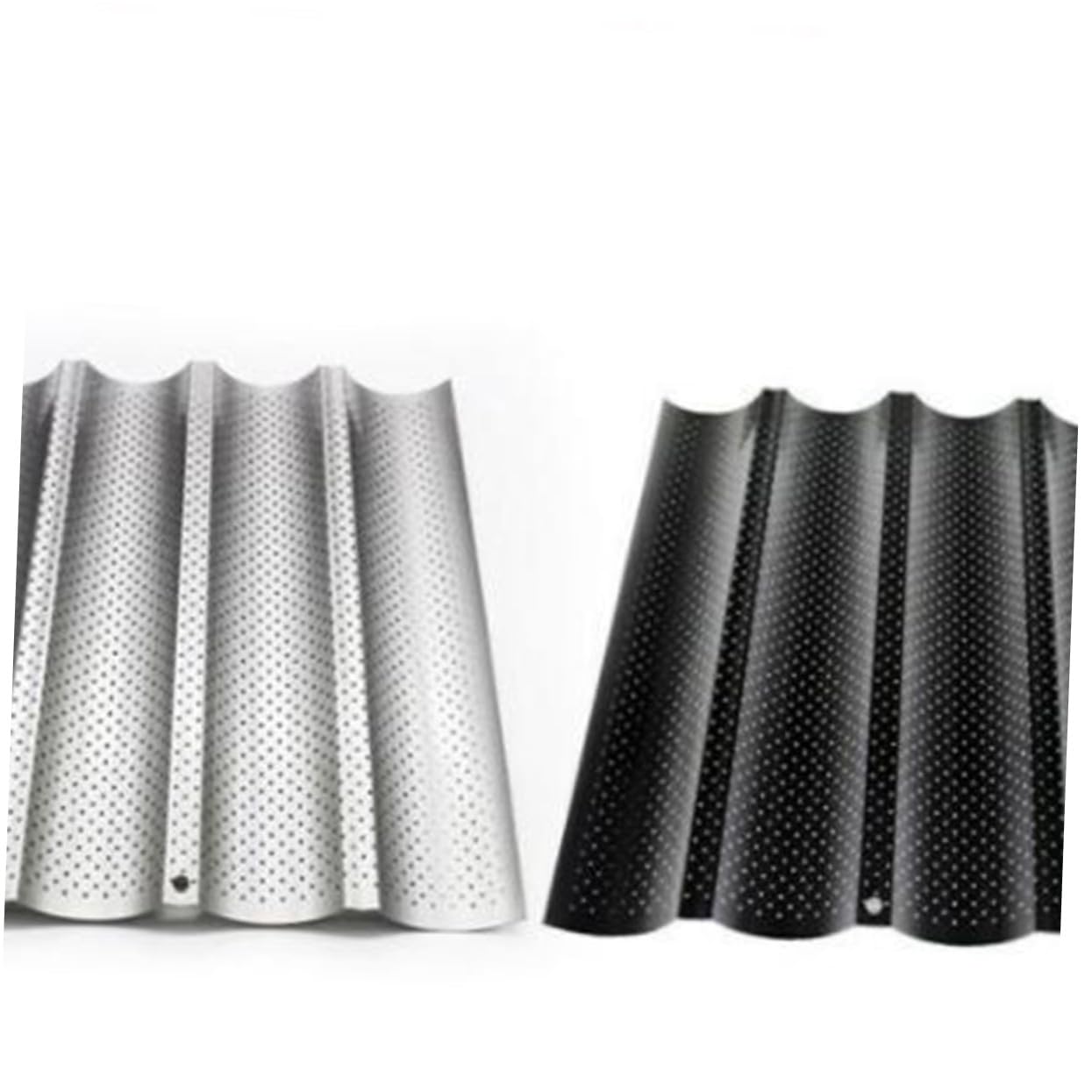 Cabilock Brotbackform Baguette Backblech aus Langlebigem Material Wellenform für Knusprige Baguettes Backzubehör für Küche und Bäckerei Schwarz Leicht zu Reinigen