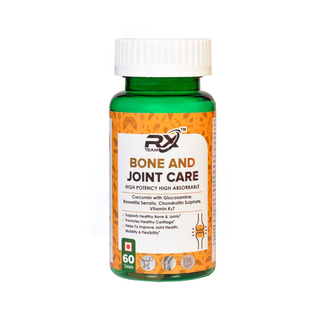 Team Rx BONE AND JOINT CARE Tablet for Bone and joint care reduce Pain & inflammation Support Supplement with Glucosamine Chondroitin MSM with Boswellia & Bromelain for men and women(60 Tablet)