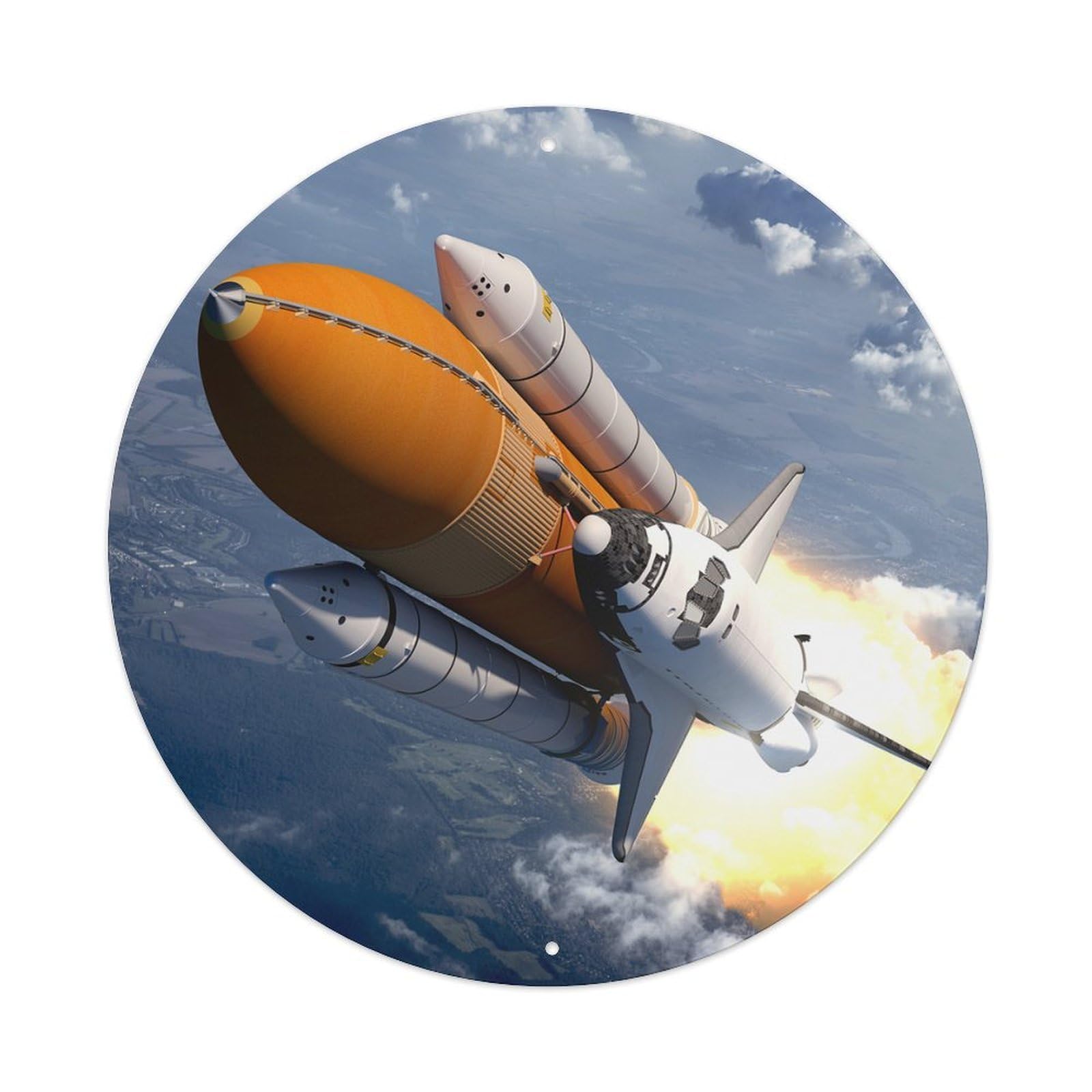 Space Shuttle Launch Orbital Spacecraft Retro Metal Tin Sign