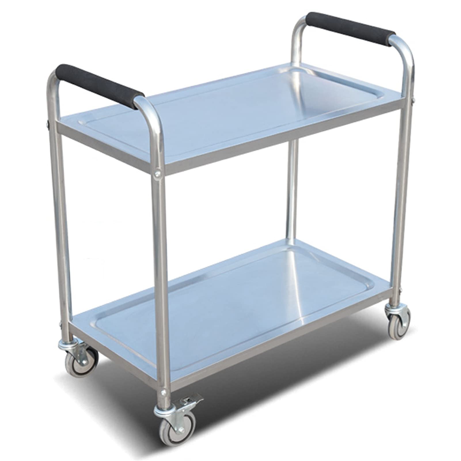 Carrello di servizio in acciaio inox con vassoio rimovibile a 2/3 livelli con ruote bloccabili, 3 livelli - 90 x 50 x 90 cm 2 livelli - 85 x 45 x 90 cm Cucina e sala da pranzo Utili