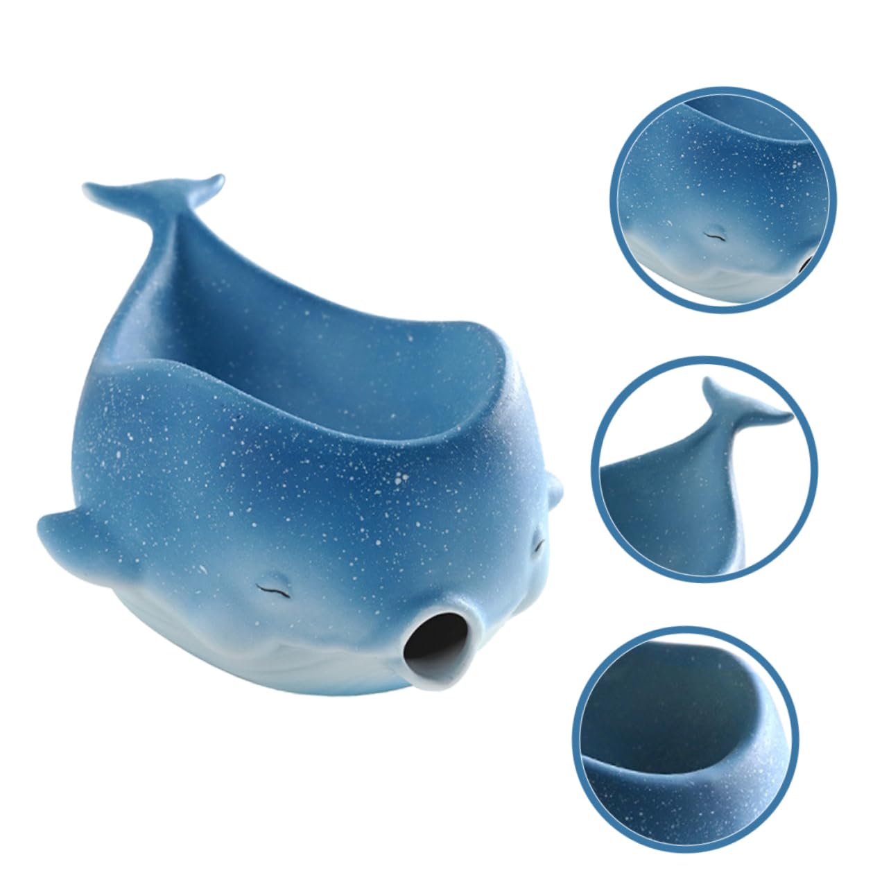Happyyami Seifenschale Niedliche Seifenablage mit Selbstentwässerung Keramik in Walform Hält Seife Trocken und Sauber für Badezimmer und Home Decor