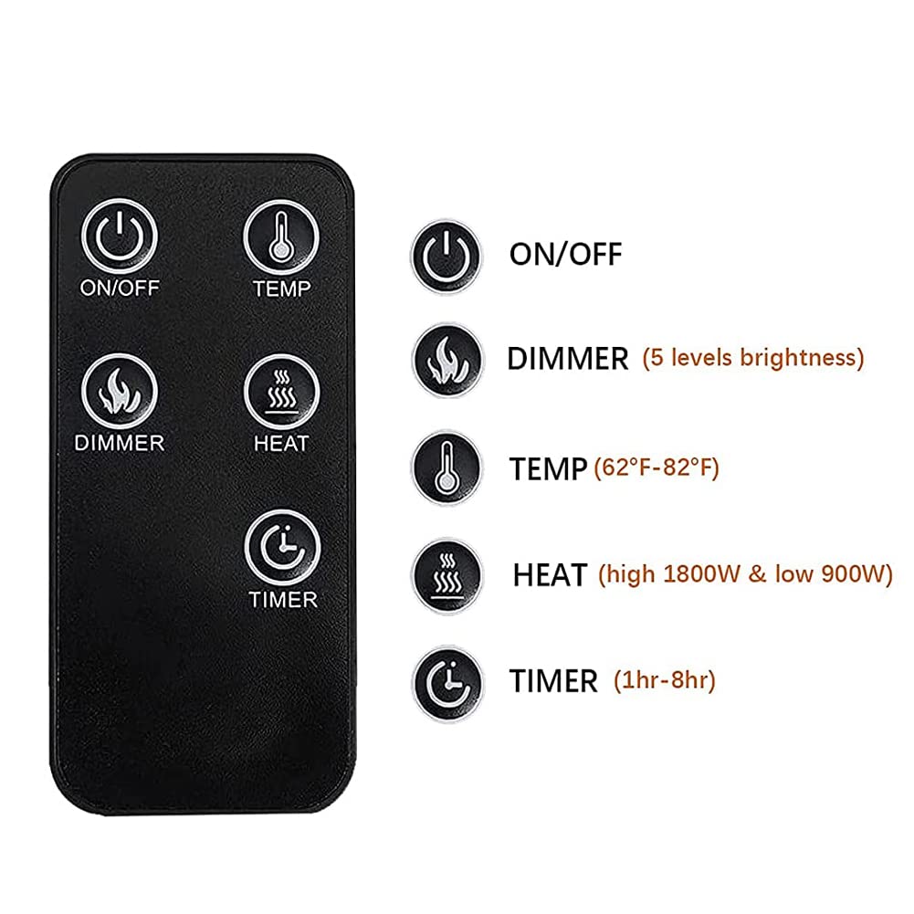 Wall Mounted Electric Fireplace, 50 inch Electric Fire Stove Heater