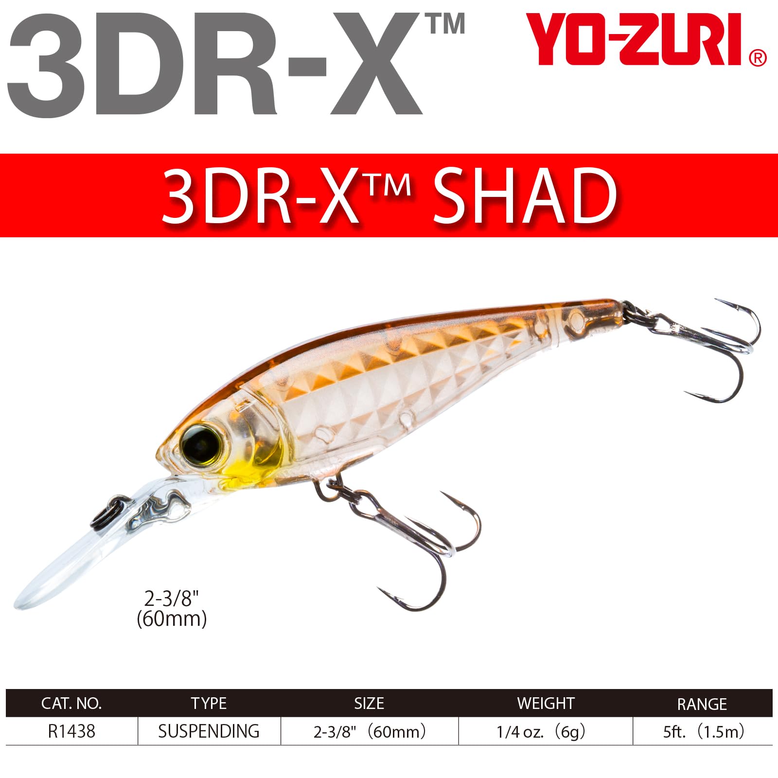 Yo-Zuri 3DR-X Shad 60SP