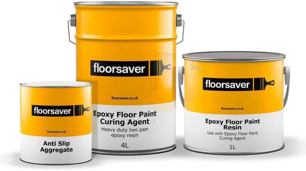 Epoxy Floor Paint Anti-Slip by floorsaver | Light Grey | 5 litres