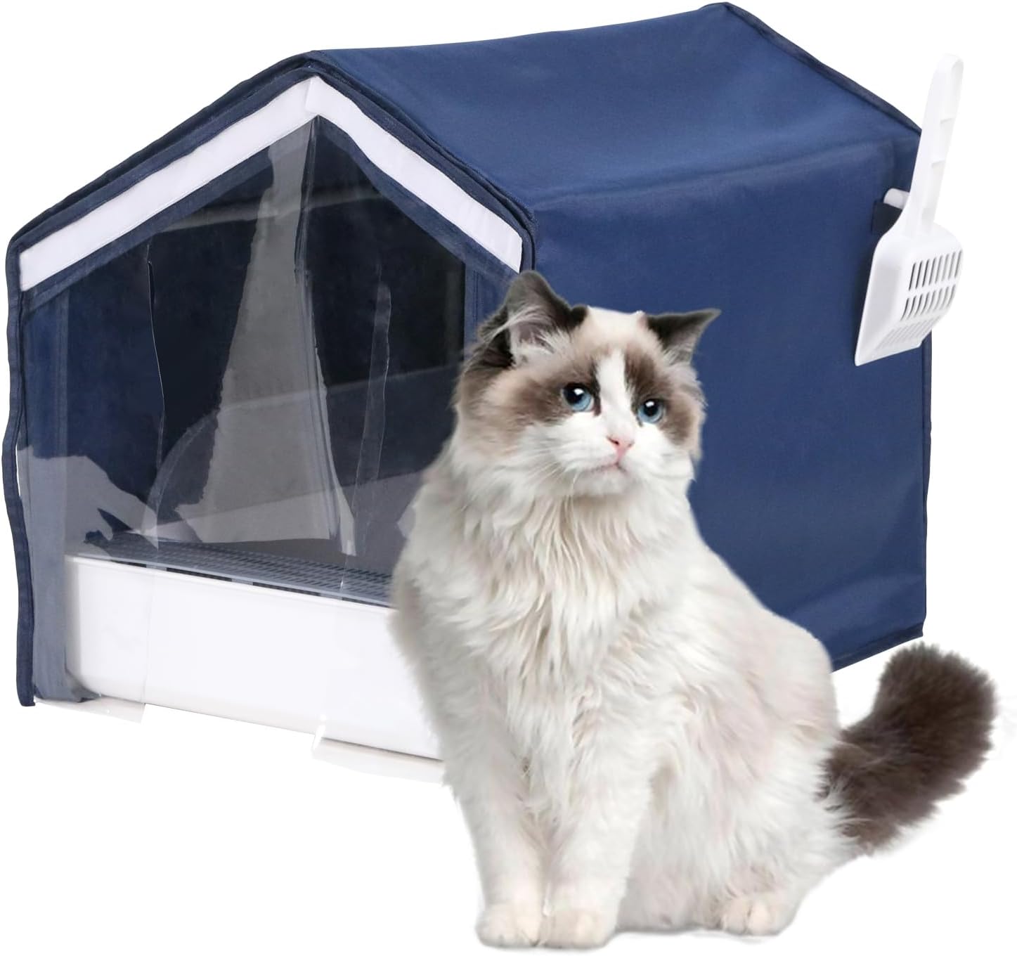 Cat Litter Box Enclosure, Cat Litter Box Furniture Hidden with Scoop, Splash Guard,Easy to Clean,Odor Control Perfect for Small Medium Cats