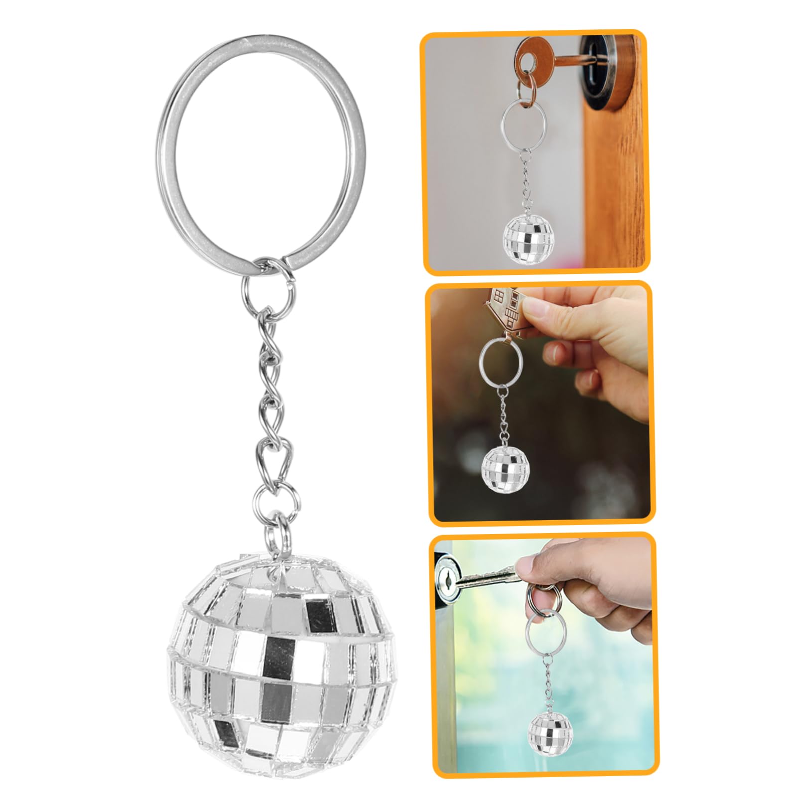 POPETPOP 10piezas Llavero de Bola de Discoteca Espejo Adorno de Bola de Discoteca para Equipo Colgante para Bolso Llavero Decorativo