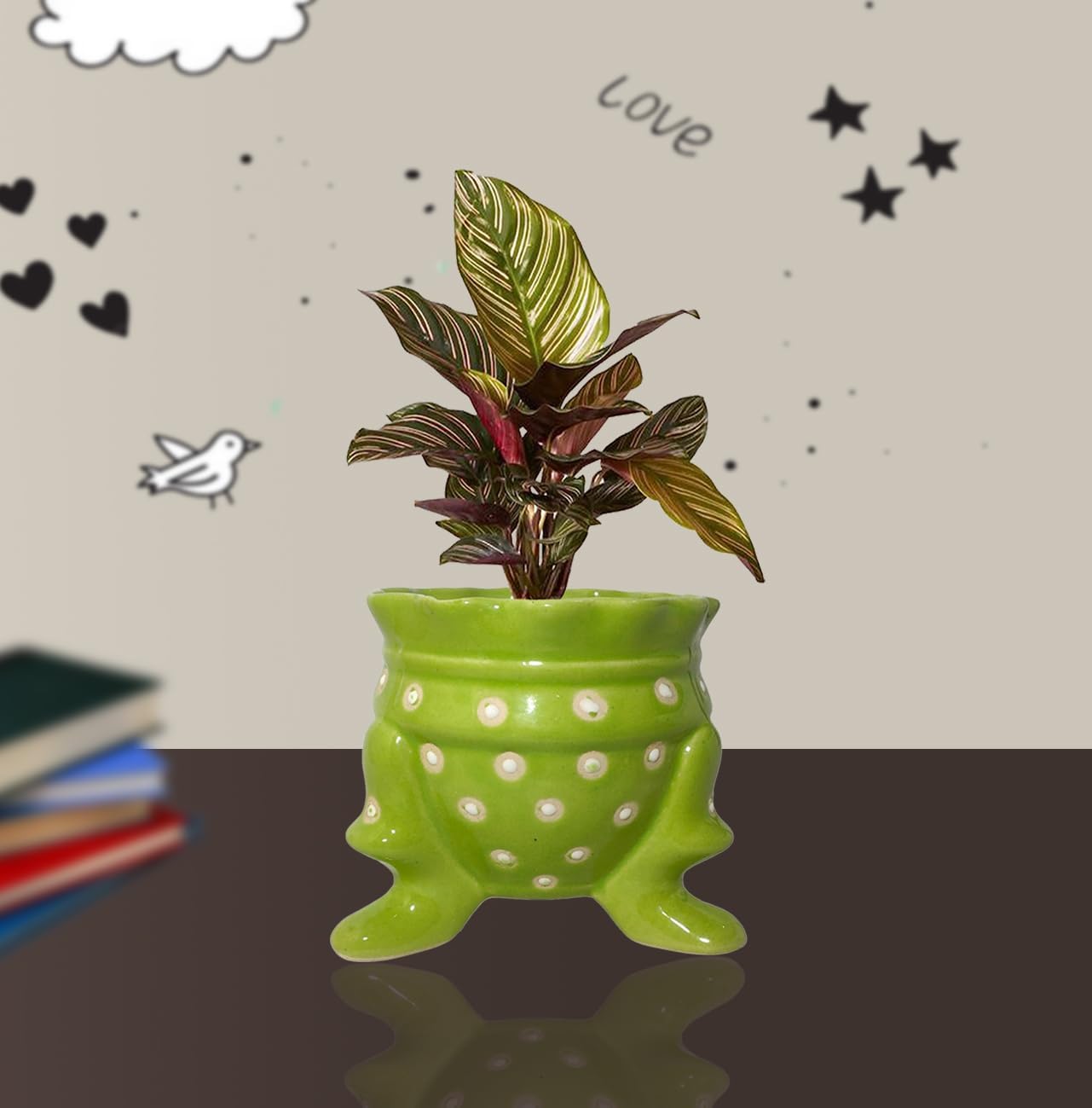Gupta Homes Ceramic Pot Green Polka Dot Size 5x5inch GH0017-01 (B0D14P8Z3M) Amazon Price History, Amazon Price Tracker