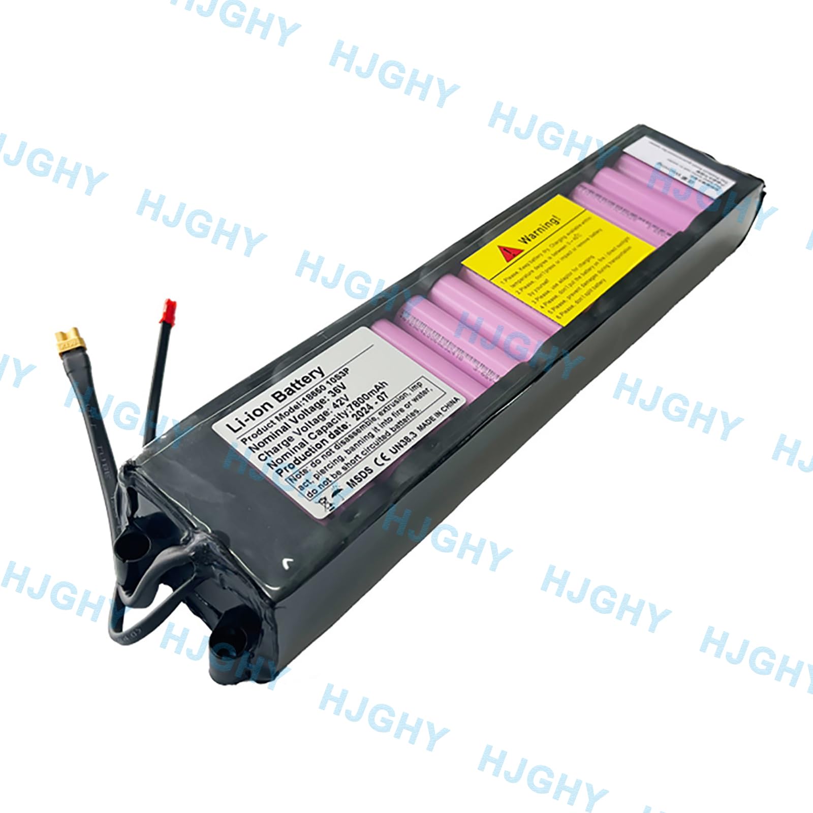 Batterie Lithium PVC 36 V 7,8 Ah pour Hoverboard, Batterie 7800 mAh pour Trottinette électrique avec connecteurs JST et XT30, Compatible avec Moteur 280 W du modèle M365.