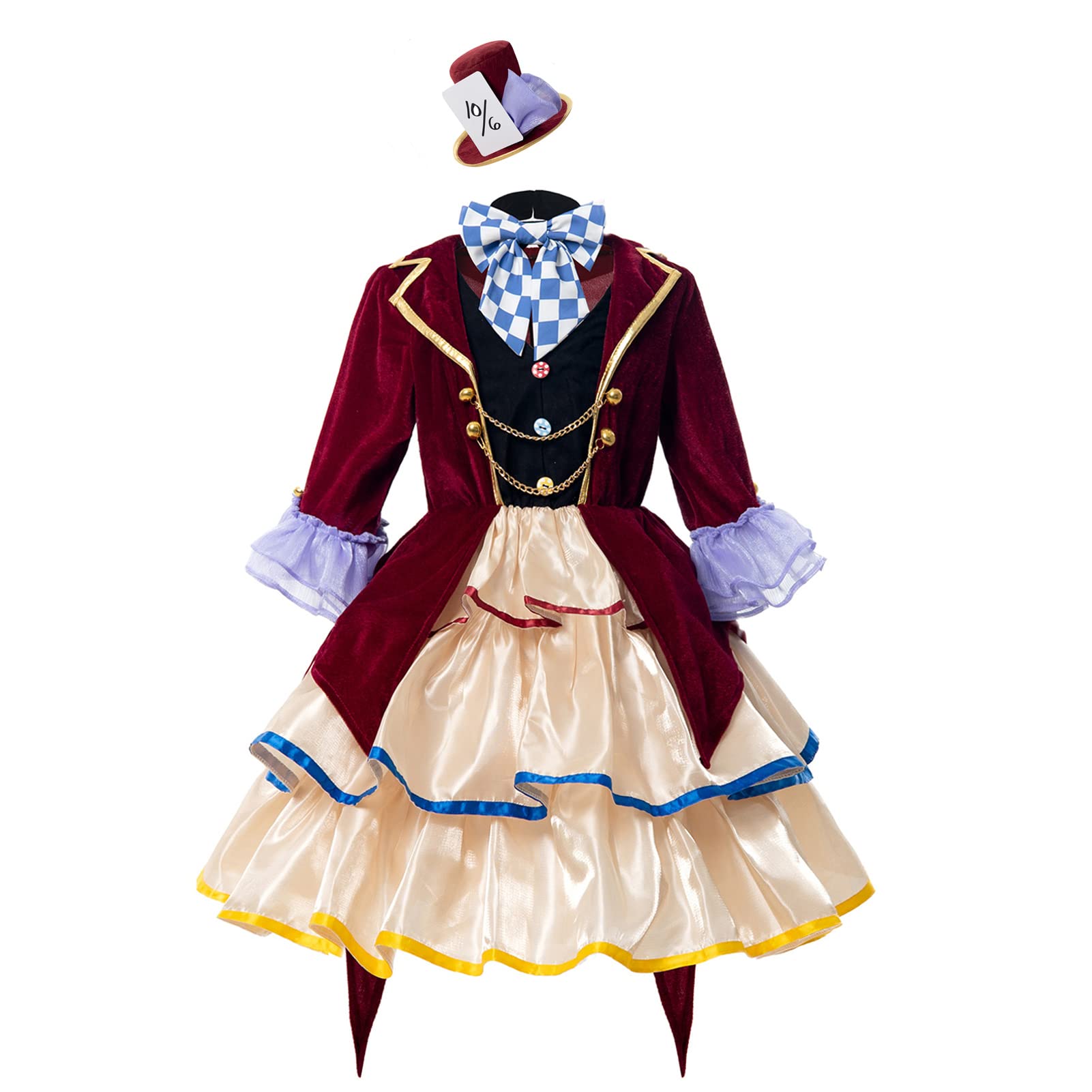 open lace back dress Amazon.com: MEYOIJK Adult Hatter Costume for Women 6 Piece Mad Tea Party  Halloween Costume (Multi, 3X-Large) : Clothing, Shoes & Jewelry