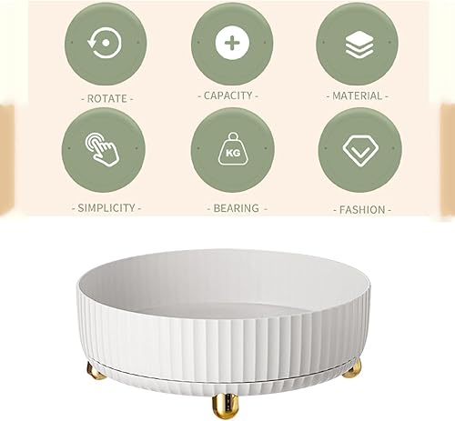 Miniatura 7 de YIZUNNU Bandeja de almacenamiento giratoria de 360, organizador de plato giratorio Lazy Susan para gabinete, organizador de perfume de maquillaje,