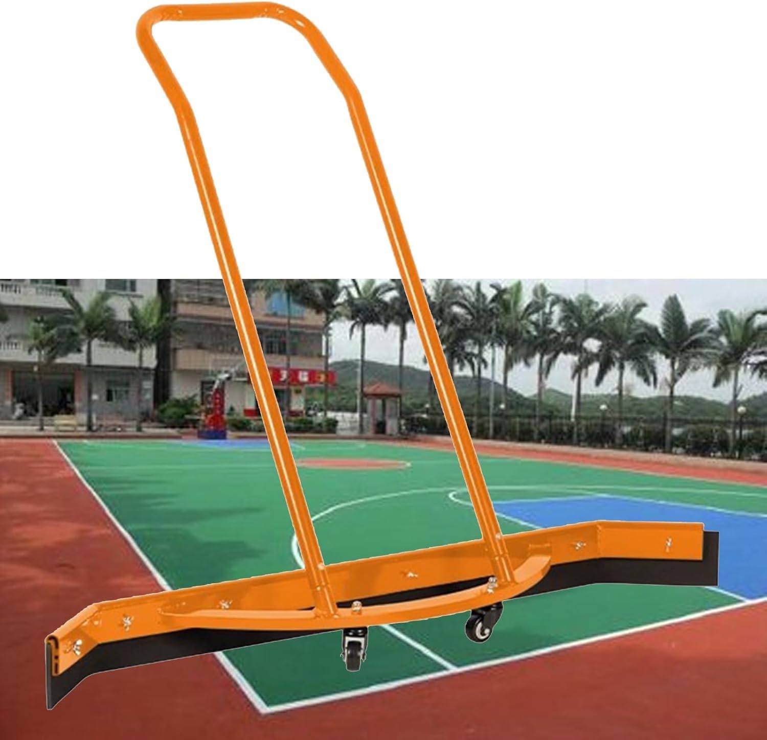 Rasqueta portátil con tira de repuesto, resistente para exteriores, hojas caídas de nieve en canchas de tenis, baloncesto, fútbol, voleibol