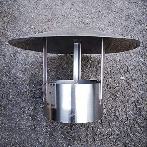 Tapa de Chimenea de Acero Inoxidable, Tapa de Chimenea, Protector de Lluvia, Tapa de Chimenea, protección contra Corrientes de Aire descendentes, Chimenea de 19 cm,10cm