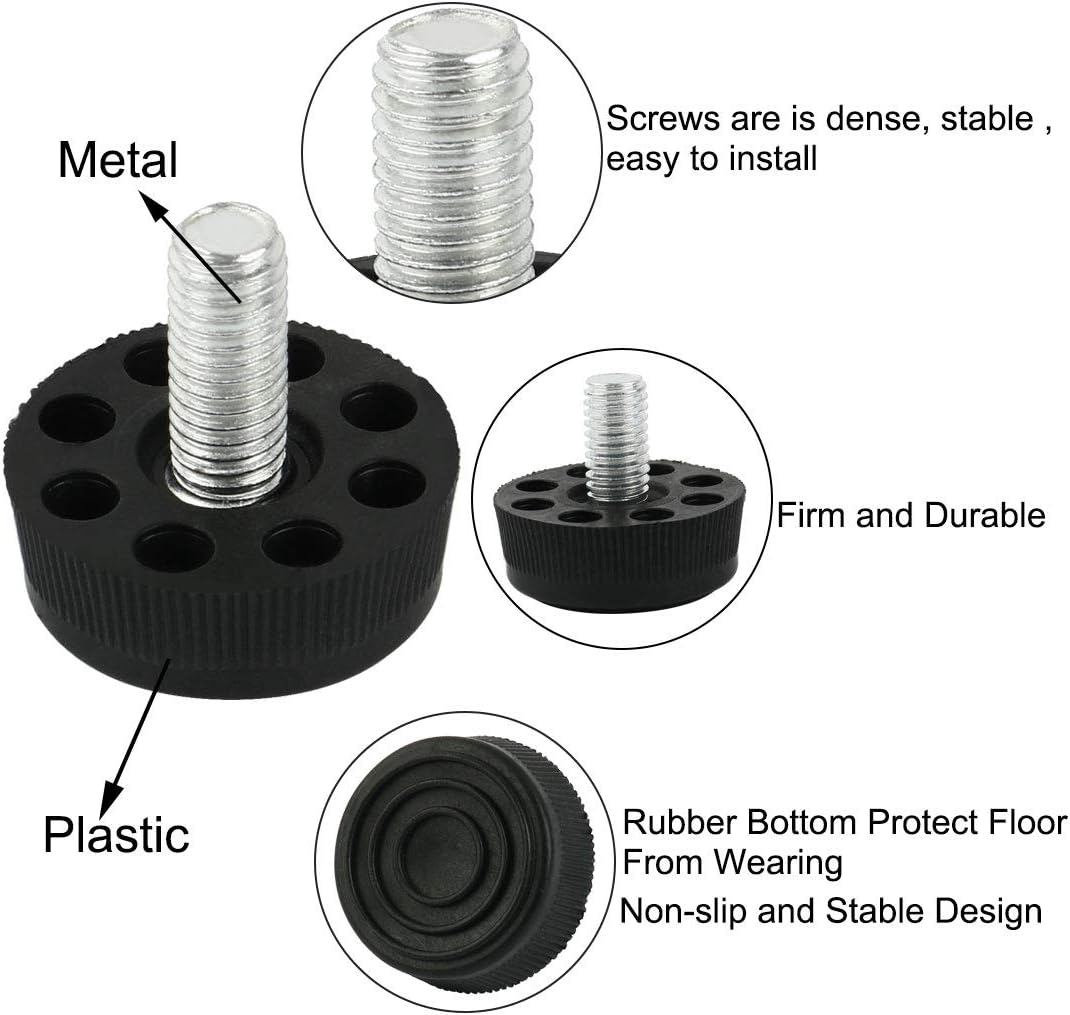uxcell Furniture 8 Holes Adjustable Leveling Feet M8 x 17mm Thread 25pcs
