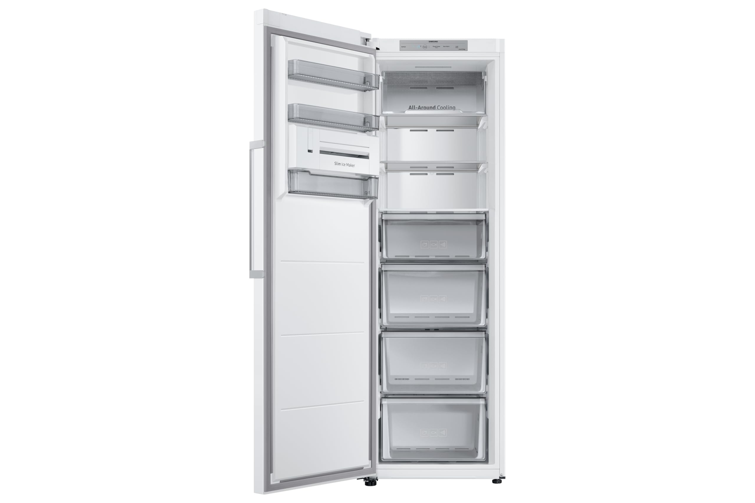 Samsung Congelador Vertical 186cm, 323L, Clase E, Color Blanco, SmartThings, AI Energy Mode, Tecnología SpaceMax™ - RZ32C7ADEWW/EF [Clase de eficiencia energética E]