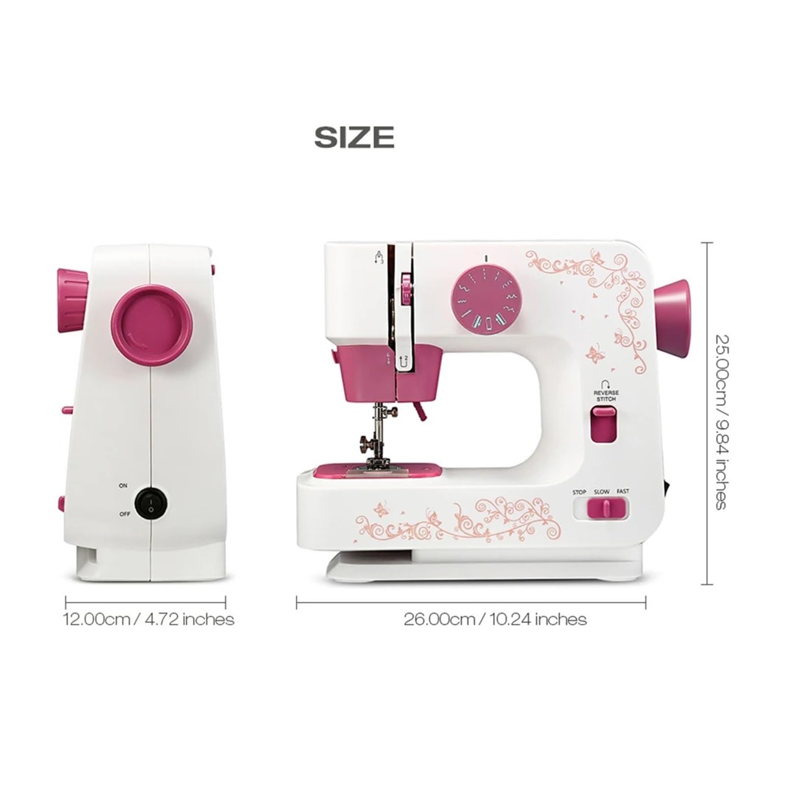 Máquina De Coser Eléctrica Escritorio For El Hogar, Mini Multifunción Con Botón Grueso Bloqueable, Ropa DIY, 12 Puntadas Potente Silenciosa Y Estable