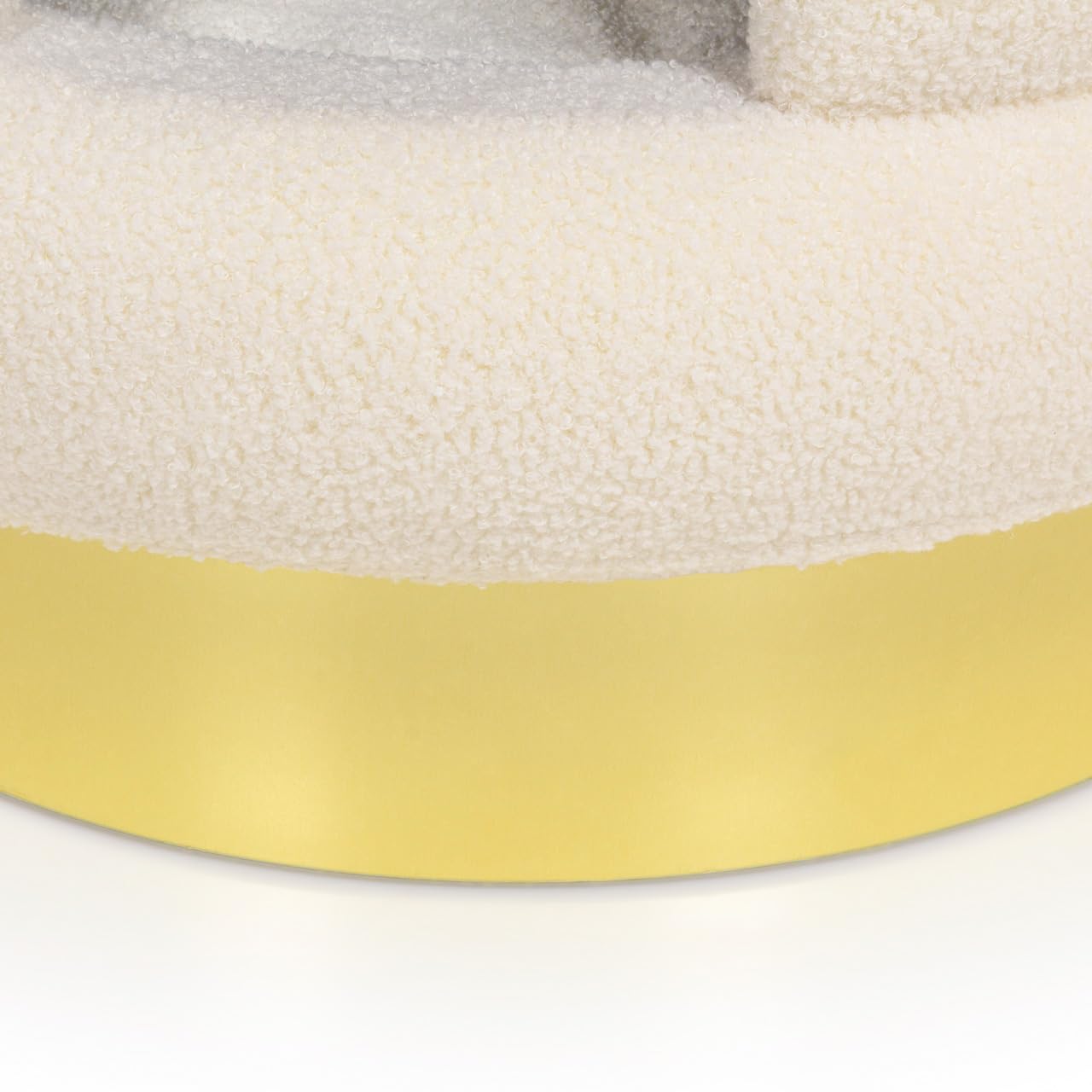 CanadianCat Company | Haustierbett Choupette - Design-Hundhütte für kleine Hunde | Hundemöbel Teddy weiß-Gold | ca. 58 x 58 x 59 cm