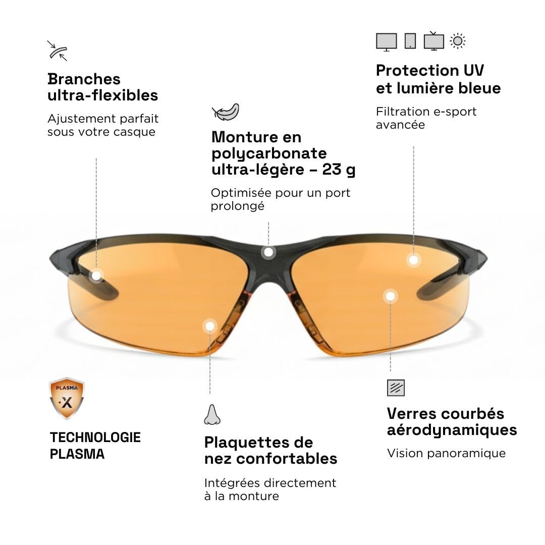 Horus X - Lunette Gaming eSport Anti Lumière Bleue – Lunettes pour écrans