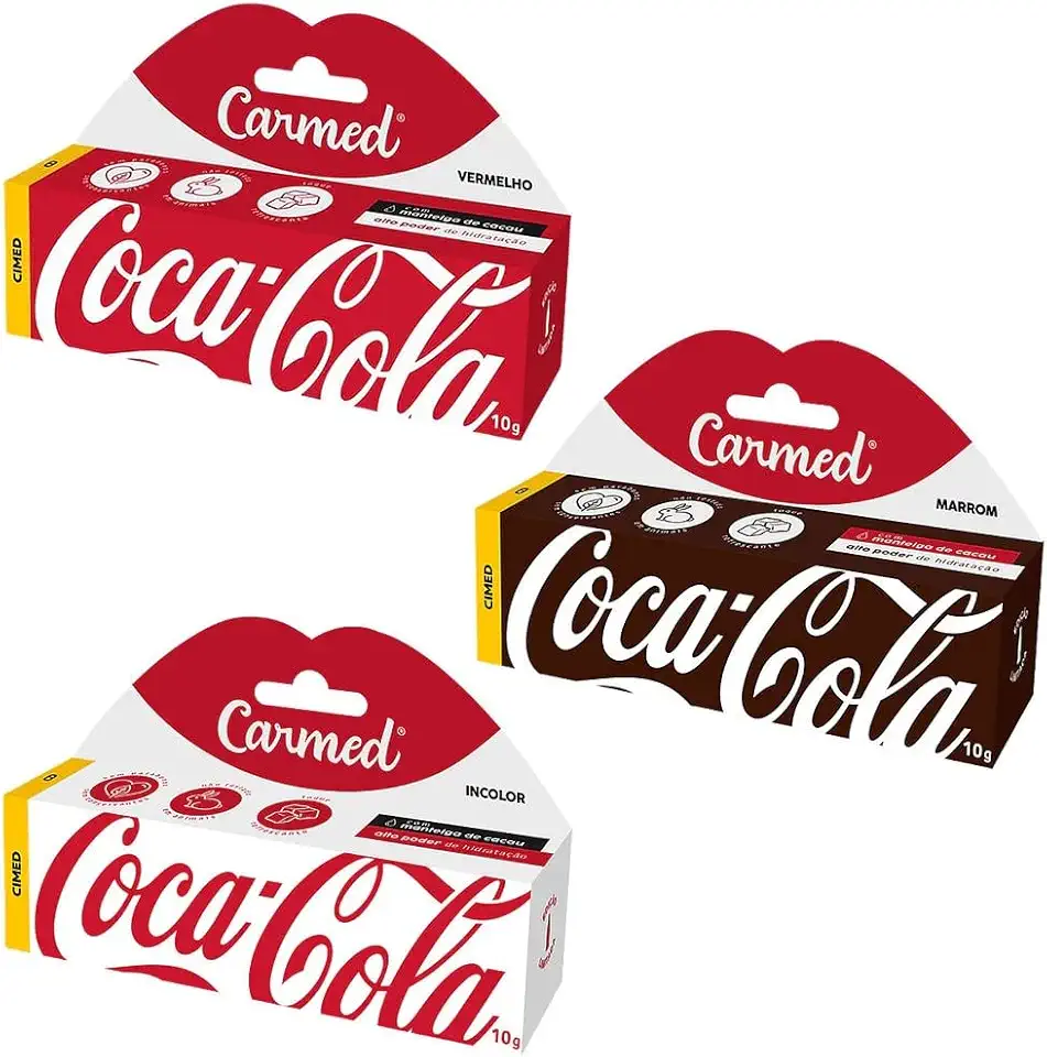Kit 3 Unidades Carmed Coca Cola HIdratante Labial 10g