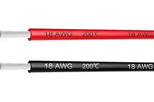 18AWG Electrical Silicone Wire, Hook Up Wire Cable 20 Feet, Soft and Flexible Copper Wire
