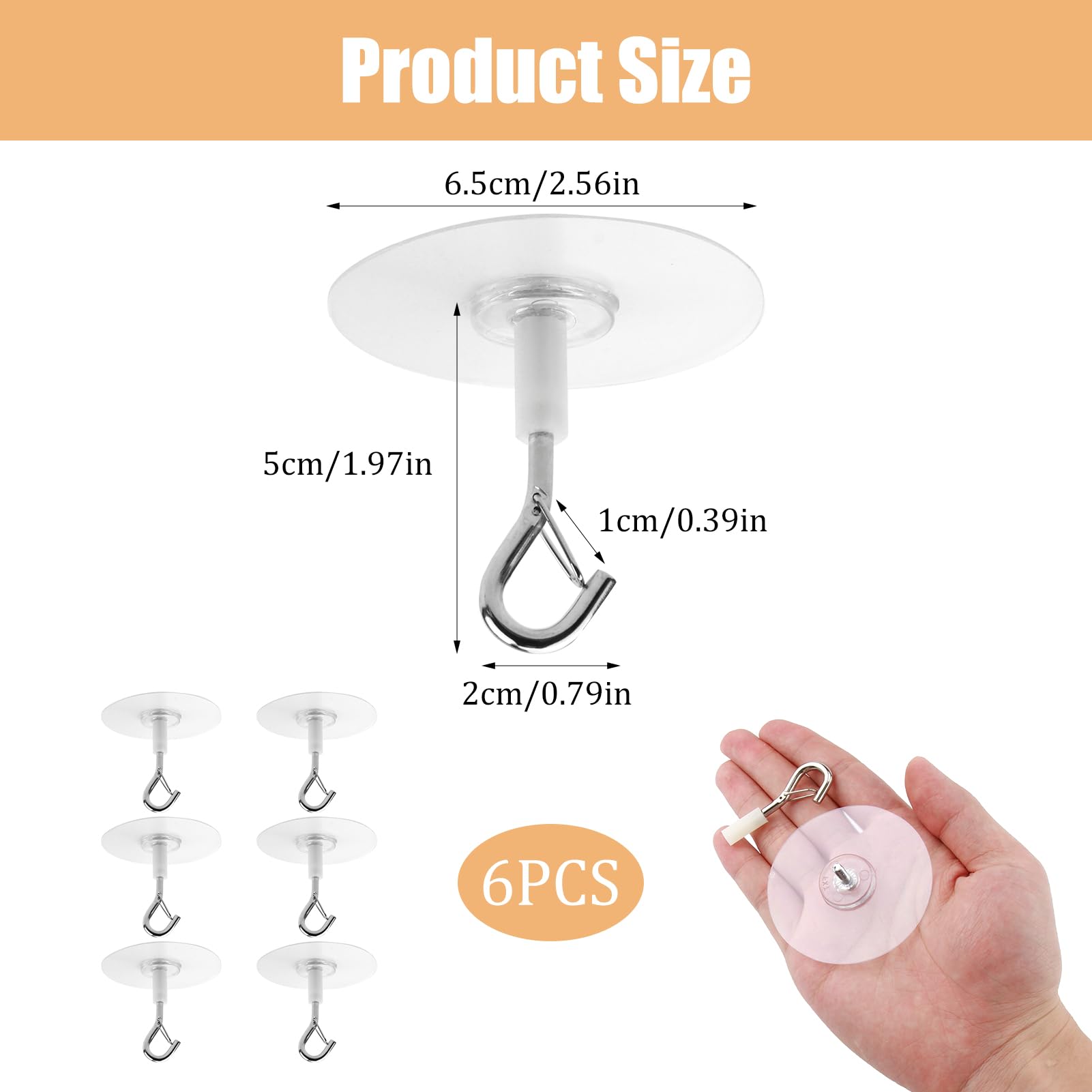 Kasoud Ceiling Hooks, Heavy Duty Ceiling Hook, No-Drill Ceiling Hanging Hooks for Hanging Plants Bird Feeders, Lanterns - Image 2