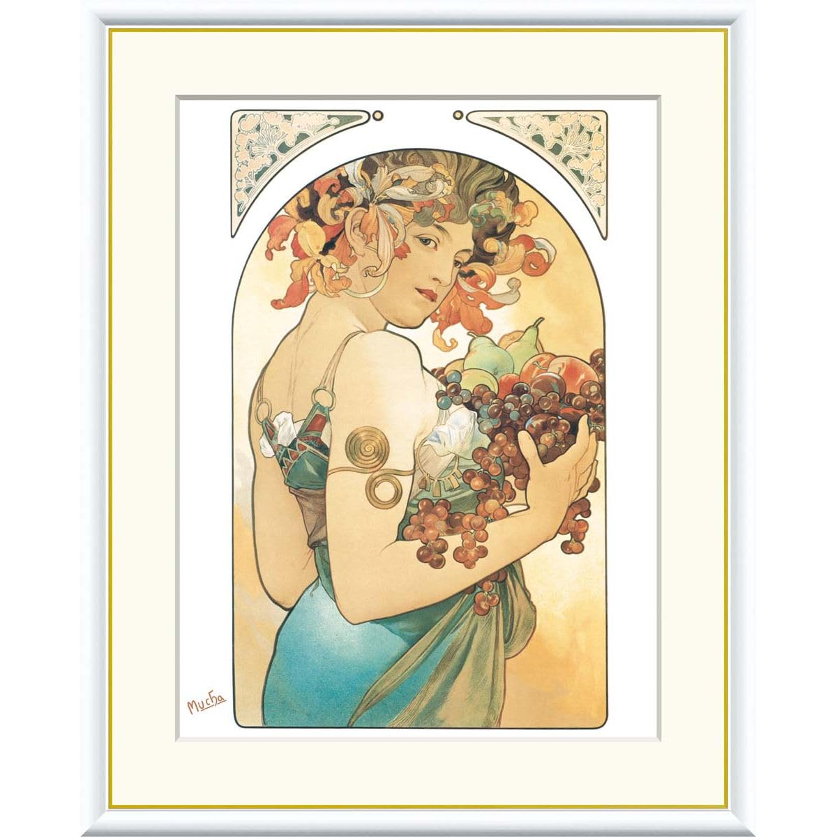 アルフォンス・ミュシャ、果物、希少な画集より、新品高級額・額装付 Amazon.co.jp: 絵画 世界の名画 果物 アルフォンス・ミュシャ 額