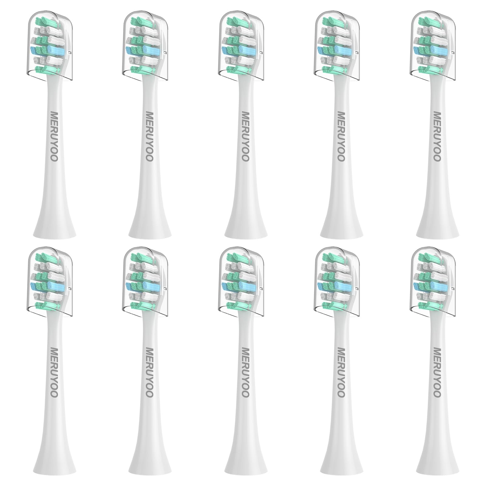 MERUYOO電動歯ブラシ フィリップ 対応 替えブラシ 互換ブラシヘッド philips sonicare対応 替え歯ブラシ コンパクト ホワイトダイヤモンド レギュラークリーン ステイン除去 プロテクティブクリーン ホワイトプラス などと対応10本入(30ヶ月)