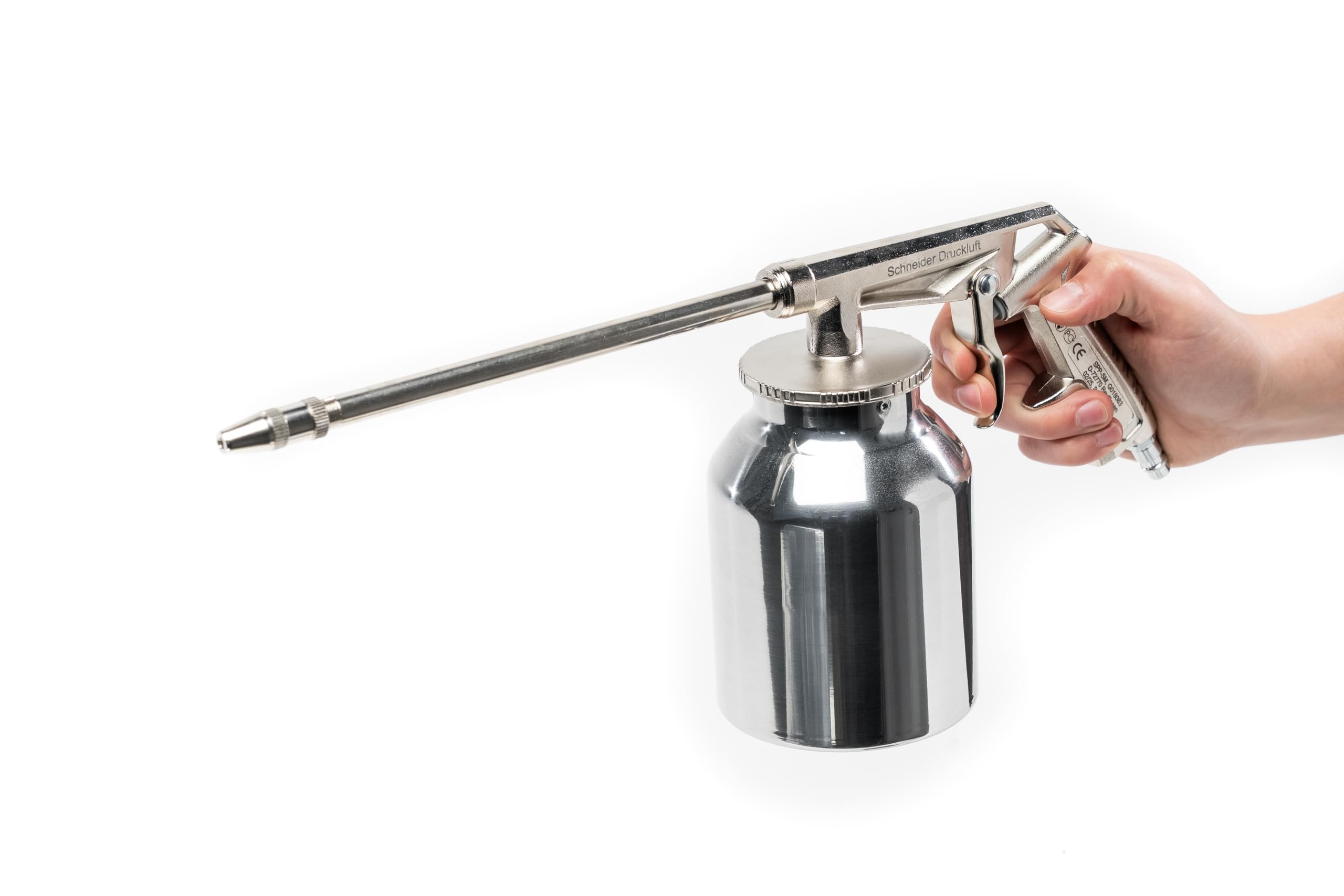 SCHNEIDER SPP-SM Sprühpistole mit 1,0 L Saugbecher, einstellbarem Sprühbild, zum Entfetten, Einölen und Desinfizieren, inklusive Bedienungsanleitung