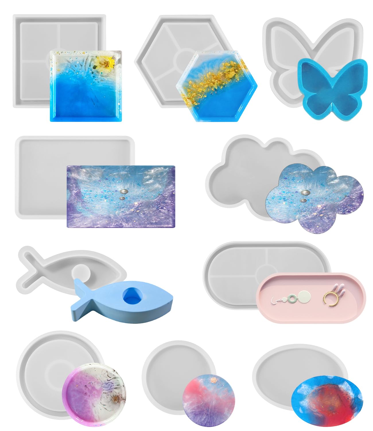 Moule Résine Epoxy Plateau Rectangulaire 30x20cm - Moule Silicone Pour Dessous De Verre & Assiettes