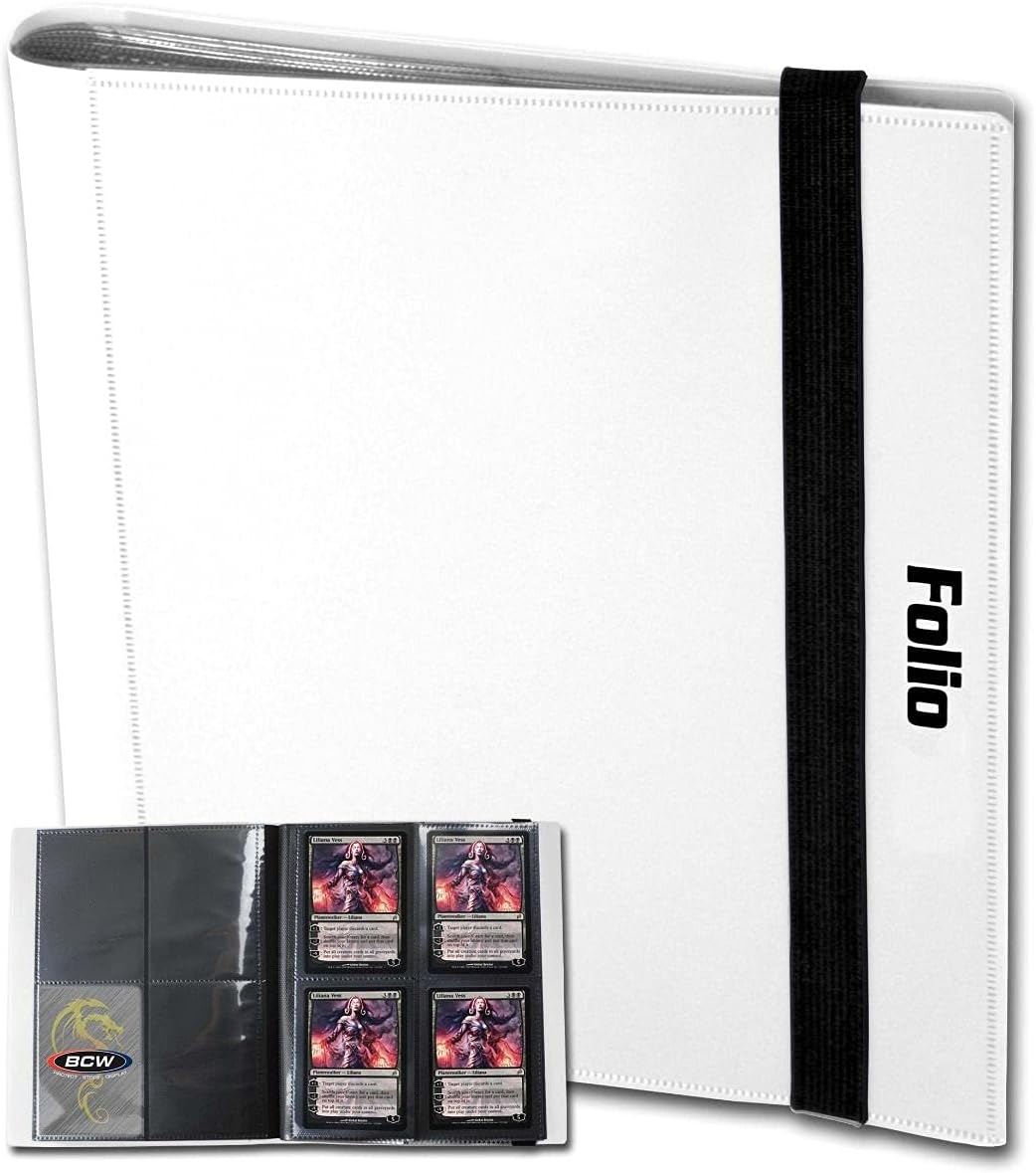 BCW Pro-Folio 4-Pocket Card Album - Black | Side-Loading Design, Trading Card Binder, Holds up to 160 Cards | Perfect Storage and Display Solution for Sports, Trading, and Gaming Card Collections
