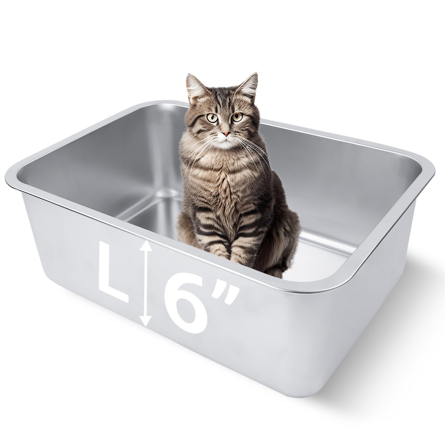 HNeekyr Stainless Steel Cat Litter Box