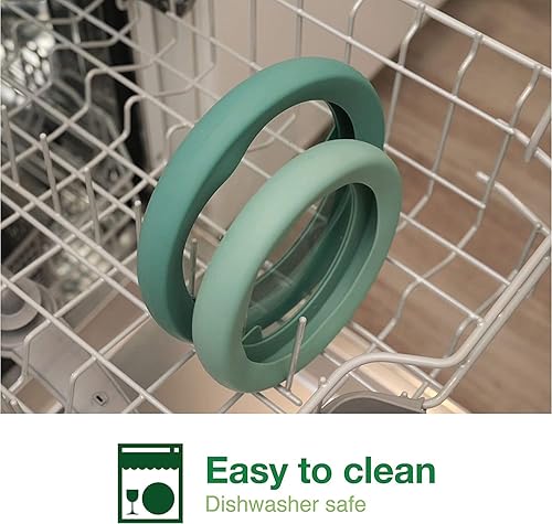 Miniatura 5 de Food Huggers Tapas de repuesto para recipientes de almacenamiento de vidrio, tapas de silicona y vidrio que no se agrietan, se adaptan a la mayoría