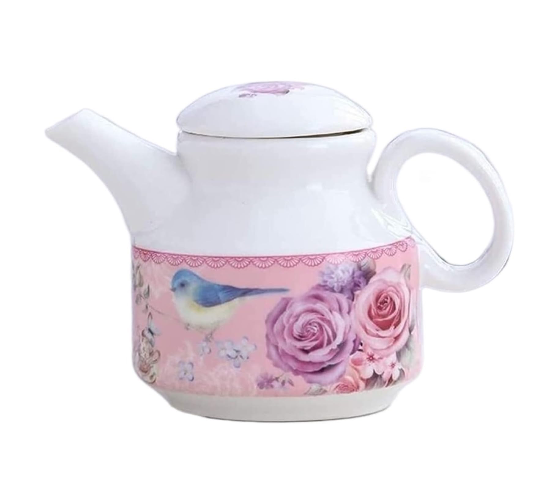 FENBNMK Essig- & Ölspender Blumen Tisch-Essigflasche aus Porzellan, 350 ml, Abendessenflüssigkeit, mit staubdichtem und auslaufsicherem Deckel