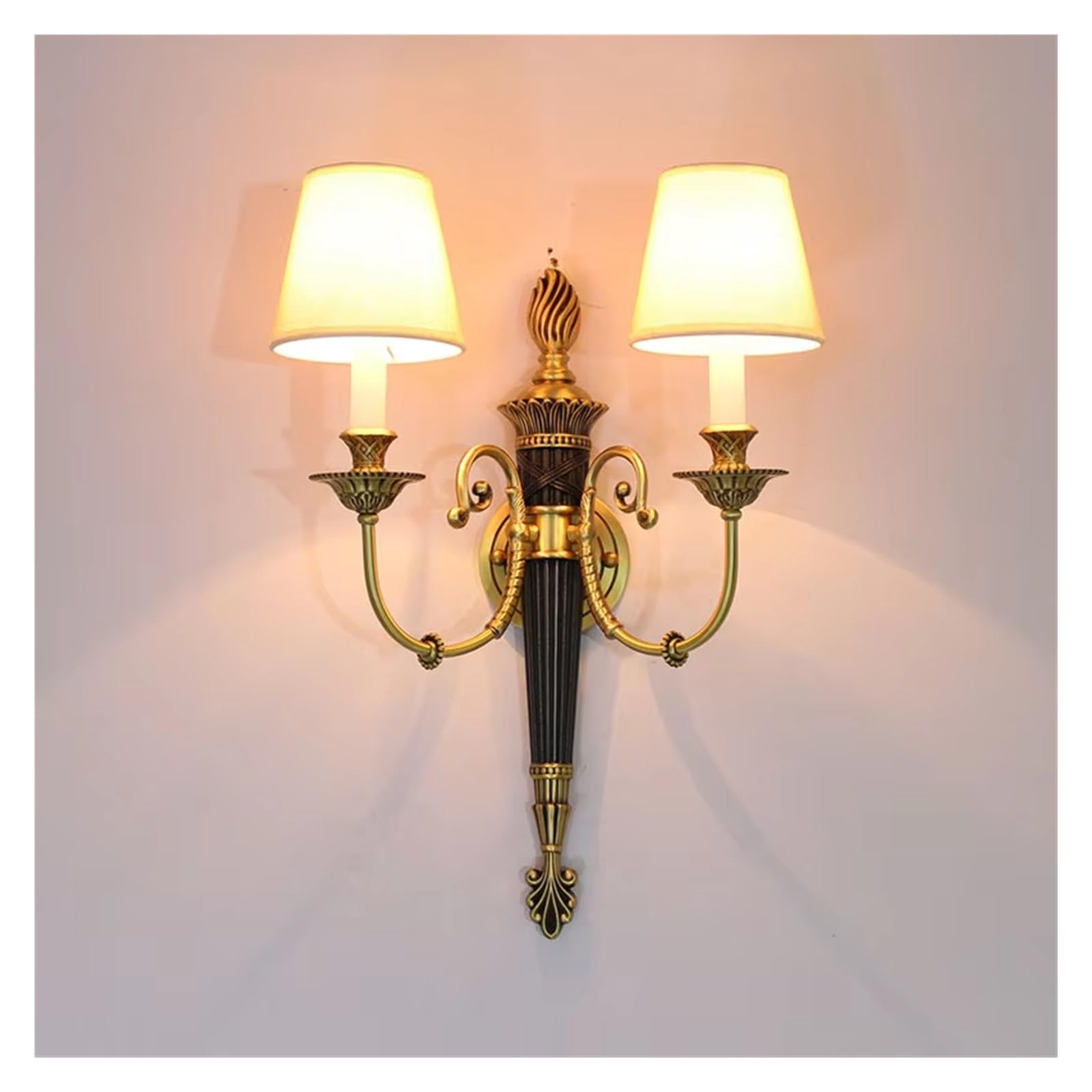 ZTCHSENZT European All-Copper Wall Lamp for Villa Guest TV Hall Bedroom Bedside Cabinet Aisle Lighting,Warm light