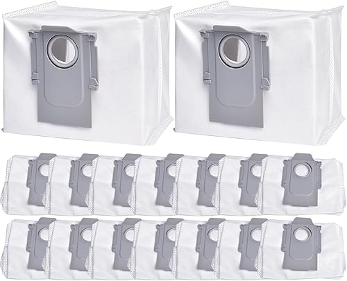 Paquete de 14 bolsas de polvo para Roborock S8+, S8 Pro Ultra, S7 MaxV Ultra, S7 Pro Ultra, Q5+, Q7+, Q7 Max+ Robot Aspirador, Bolsa desechable de
