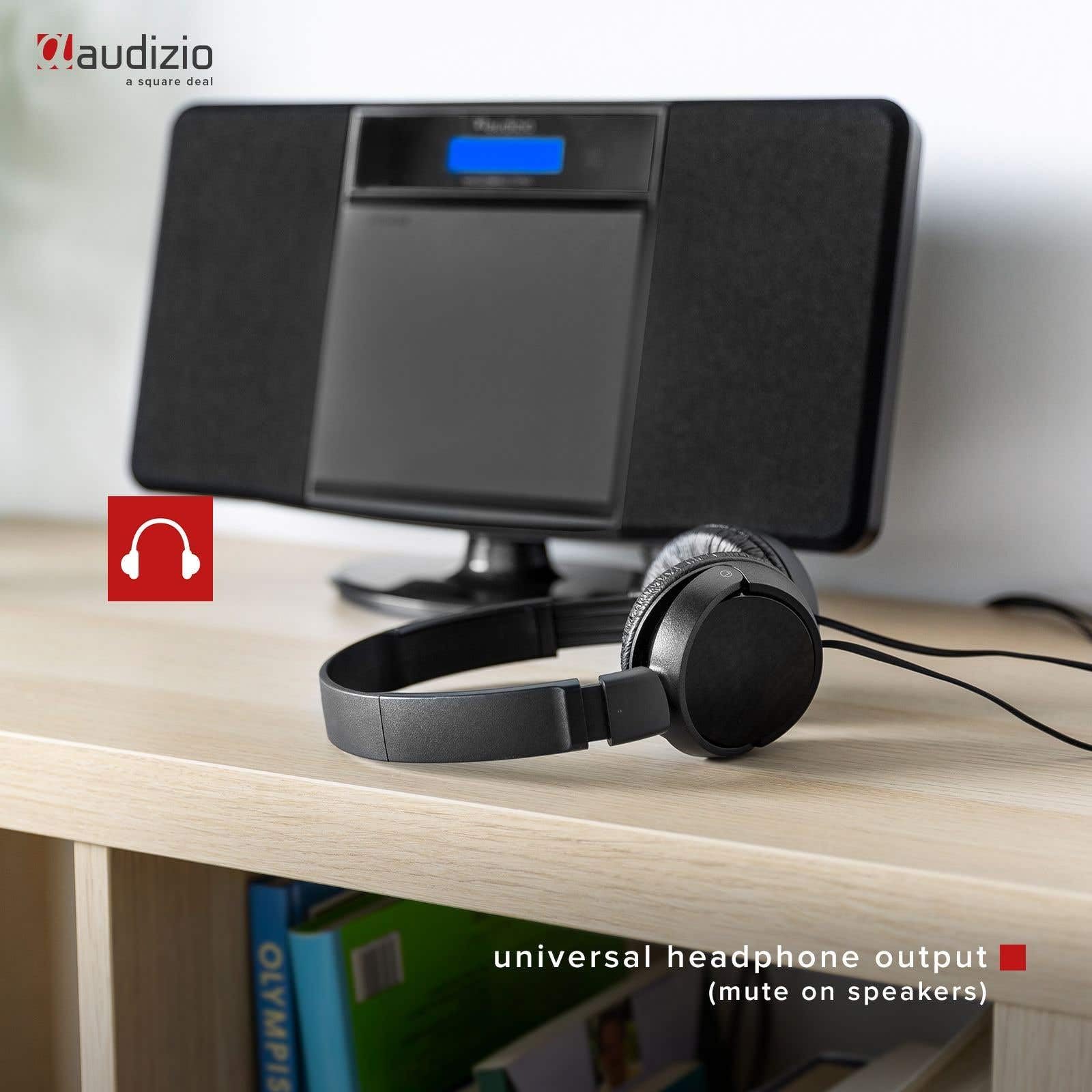 Audizio Nimes Radio Bluetooth Stéréo 50W - Noir, avec Lecteur CD, Lecteur MP3/USB, 20 Stations Préréglées, Écran LCD, Idéale pour Écouter Vos Musiques Favorites et Servir de Réveil chez Vous