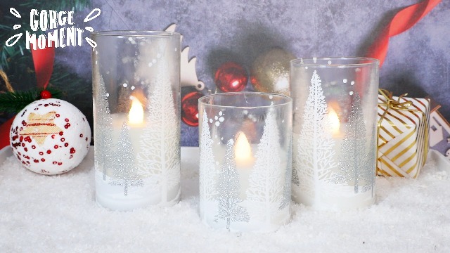 Image of Flameless Candles Snowflake Trees Night Light Set, 3 Count, Winter Holiday Decor Christmas Candles for Living Room, Bedroom and More