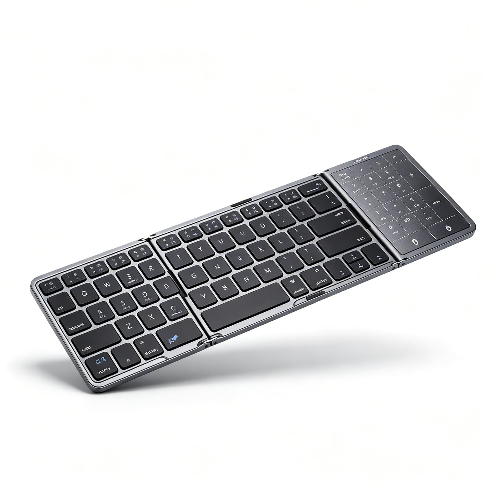 Dpofirs Tastiera Portatile Pieghevole con Touchpad, Tastiera da Viaggio Wireless Bluetooth per Smartphone, Tablet e Laptop
