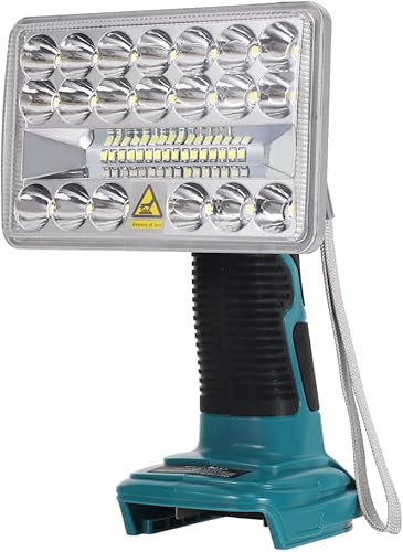 DTEZTECH Linterna inalámbrica de 2000LM para batería de iones de litio Makita LXT de 18 V, foco LED recargable con puerto USB, luz de trabajo LED de