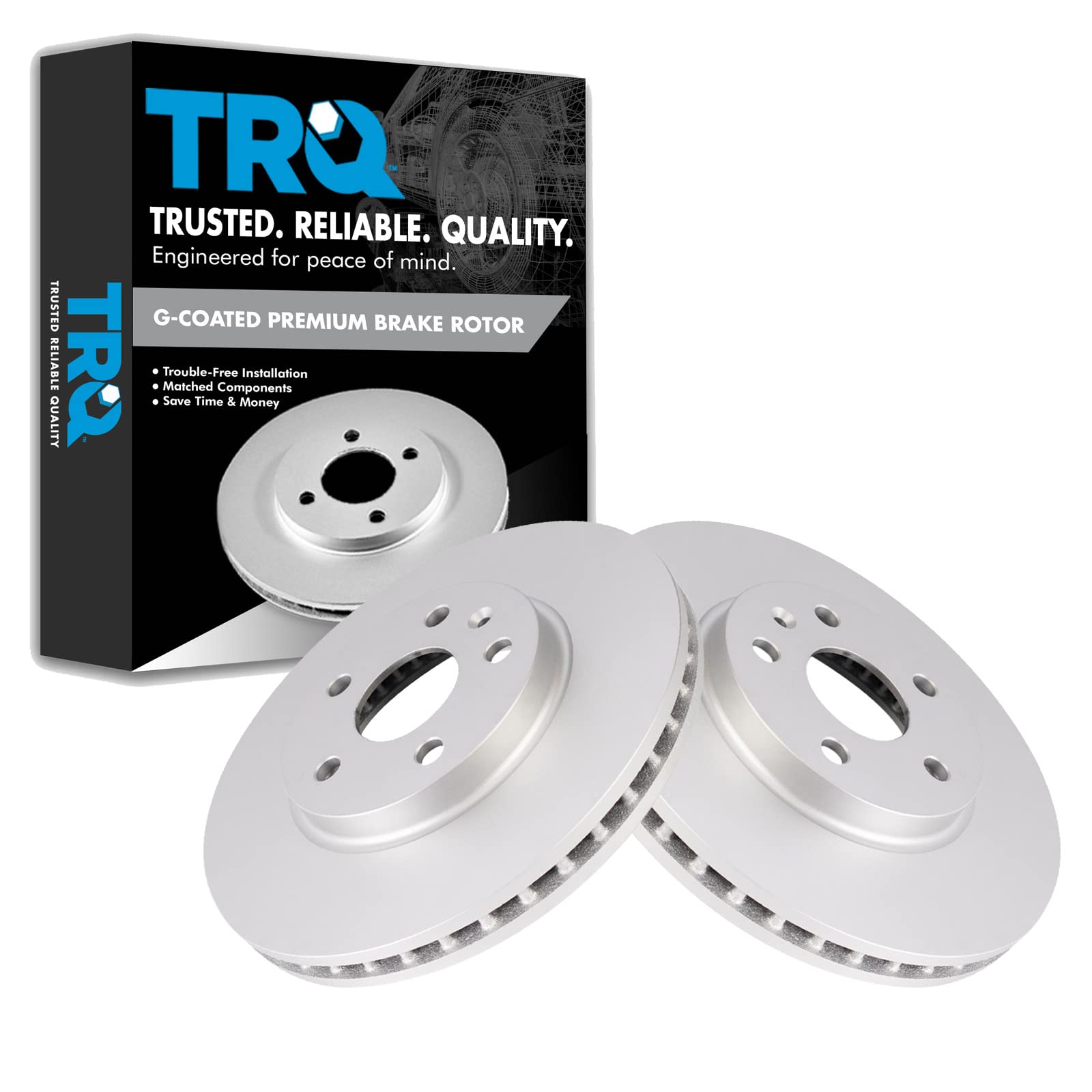(SIMILAR) TRQ Front Brake Rotors Set Vented Premium G-Coated Compatible with 2008-2014 Cadillac CTS