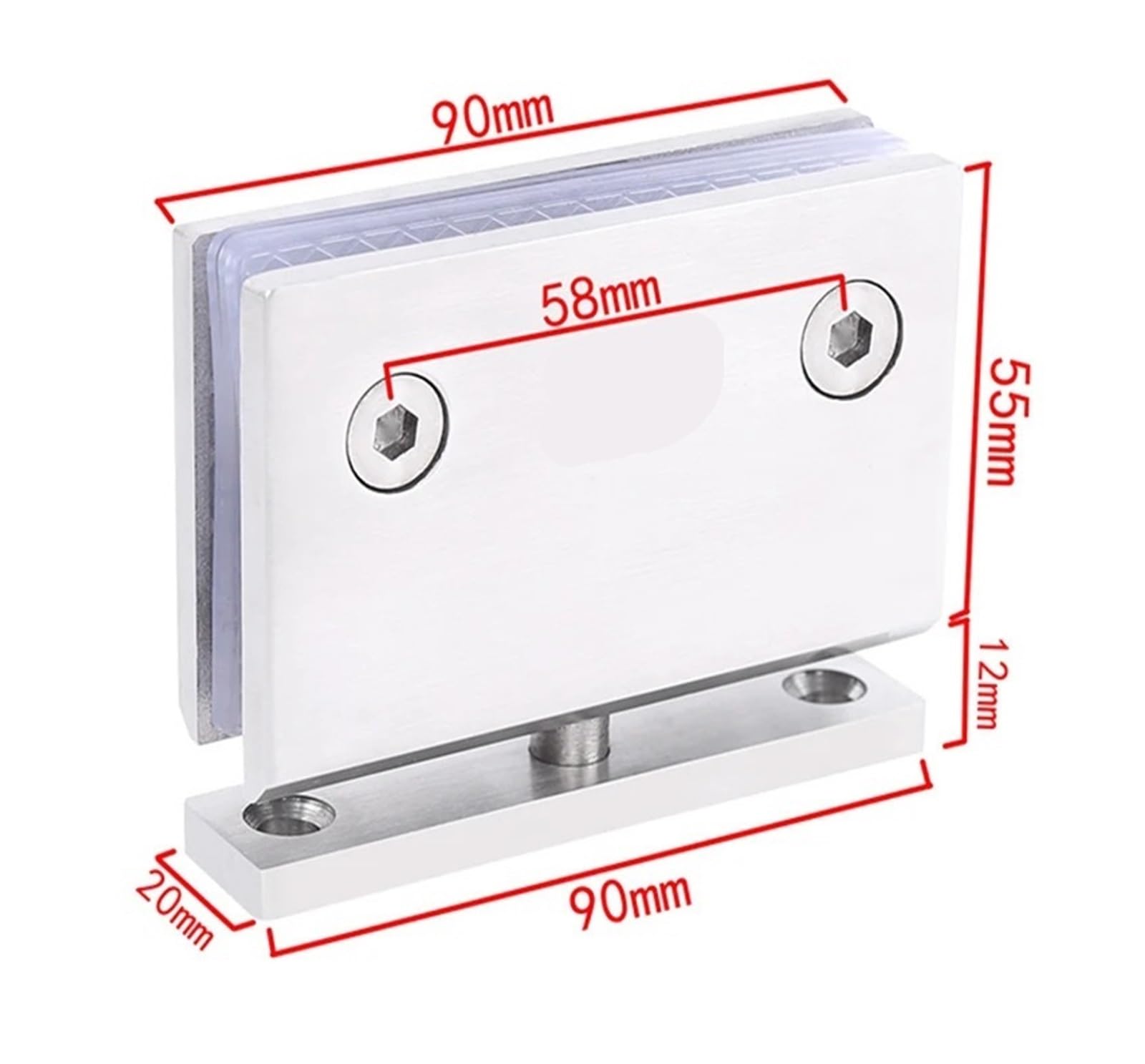 Bisagras para mamparas de ducha, Mampara de ducha Bisagras puerta vidrio Soporte pared acero inoxidable 360 ​​grados giratorio Multicolor(Black)